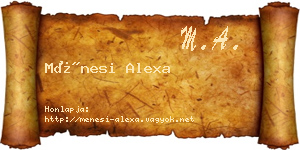 Ménesi Alexa névjegykártya